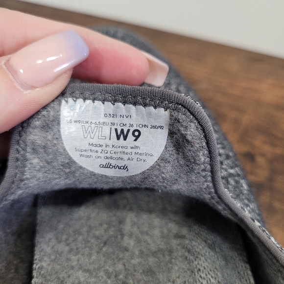 allbirds Grey/Black Wool Loungers Slip-on Slippers Women's sz 9 - Picture 10 of 10